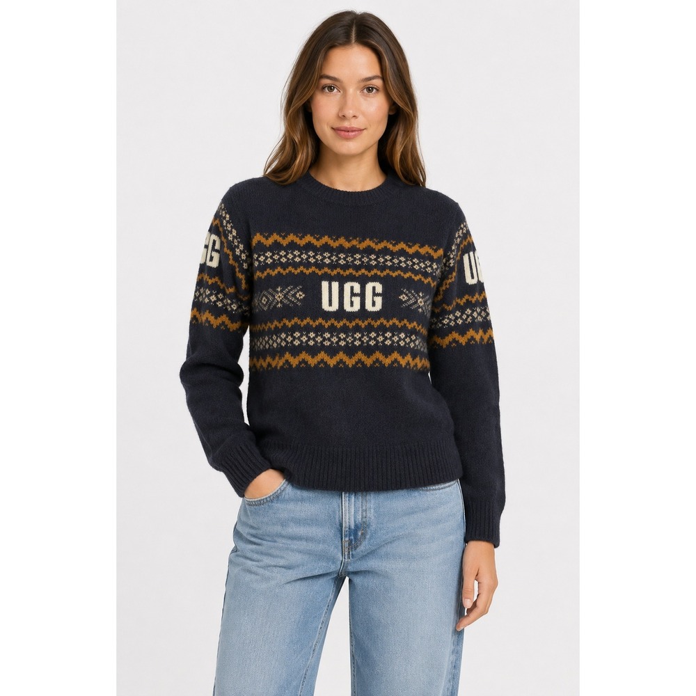 NWT UGG Kaelan UGGIsle Fair Isle Logo Crewneck Sweater Unisex Medium